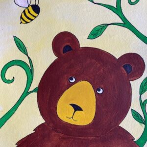 a bear and a honeybee