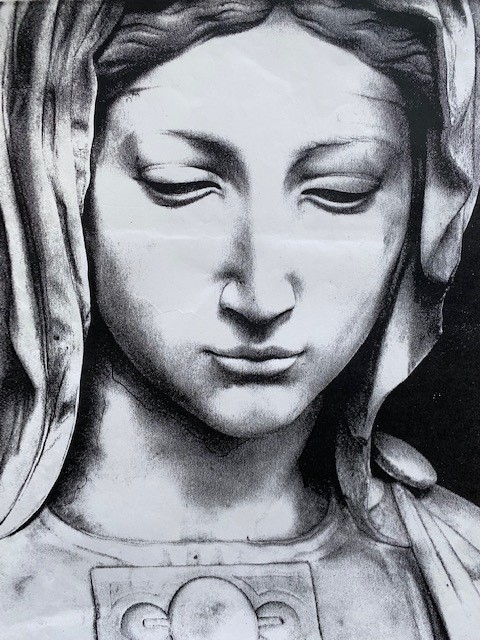 A charcoal drawing technique of michelangelo